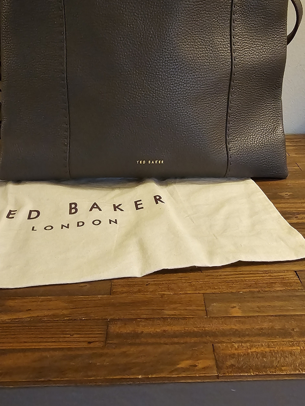 Ted Baker Black Pebbled Leather Messenger Bag